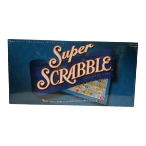 Super Scrabble Ed Crossword Word Board Game 200 Tiles 2004 Hasbro Dictionary